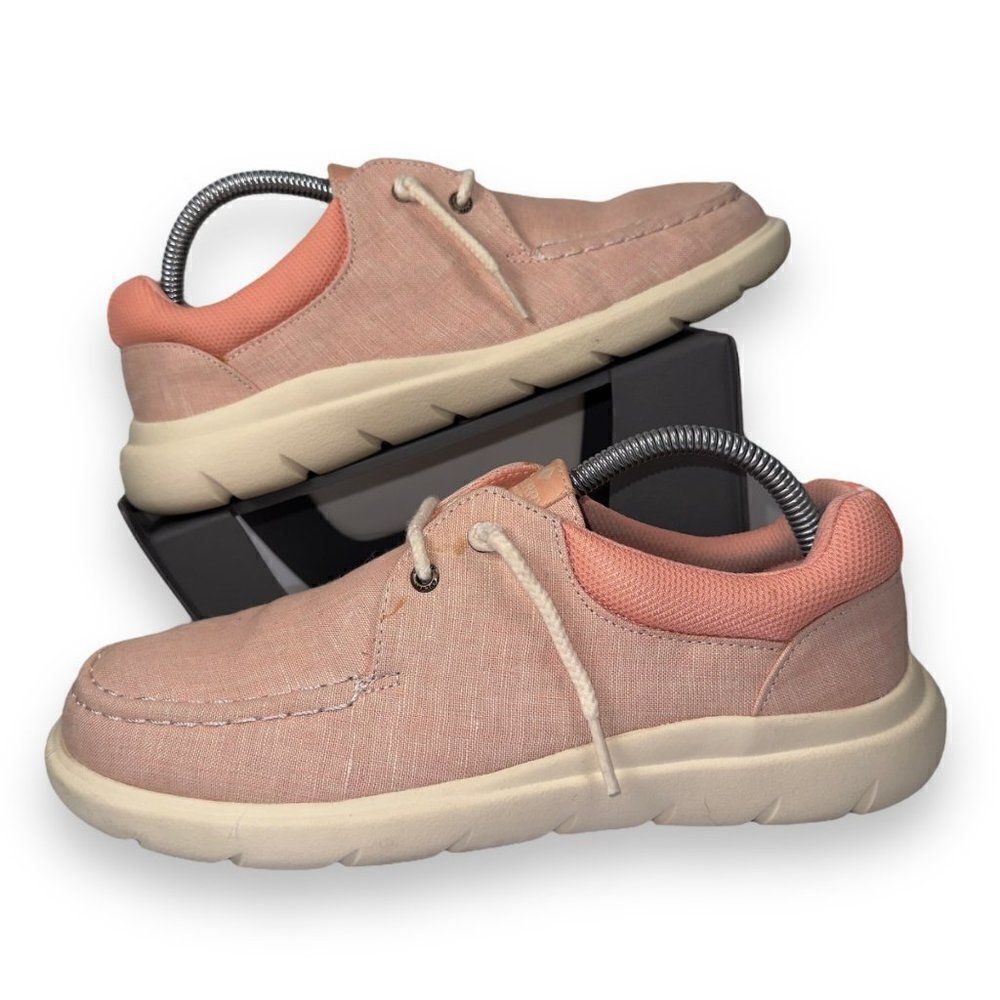 Sperry Captains Moc Chambray Loafers Peach STS87231 Women's 9M